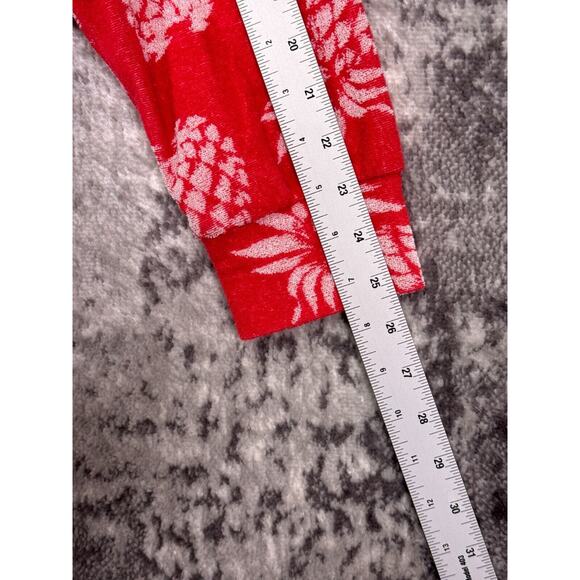 Le Superbe Sweater Large Womens Red Towel Terry Pineapple Sweatshirt Resort - Picture 5 of 8